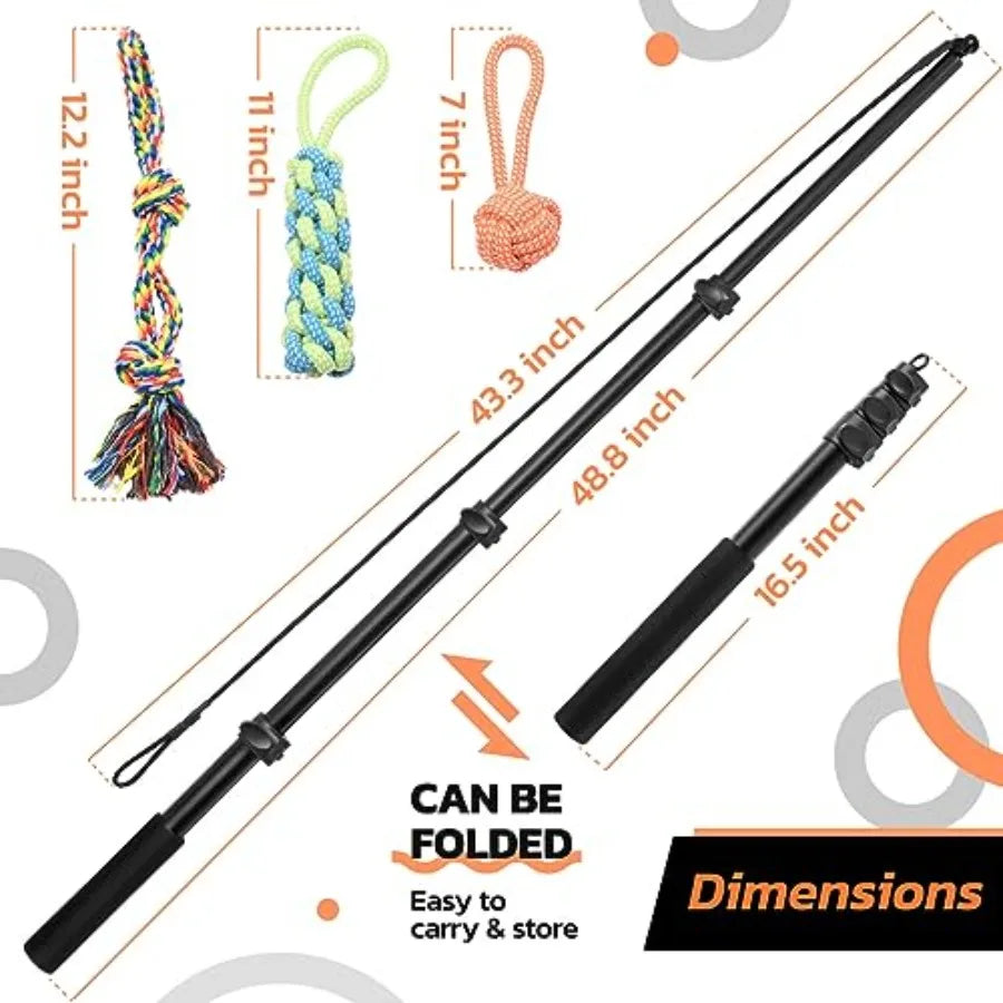 Dog Flirt Pole Toy with Fun Attachments