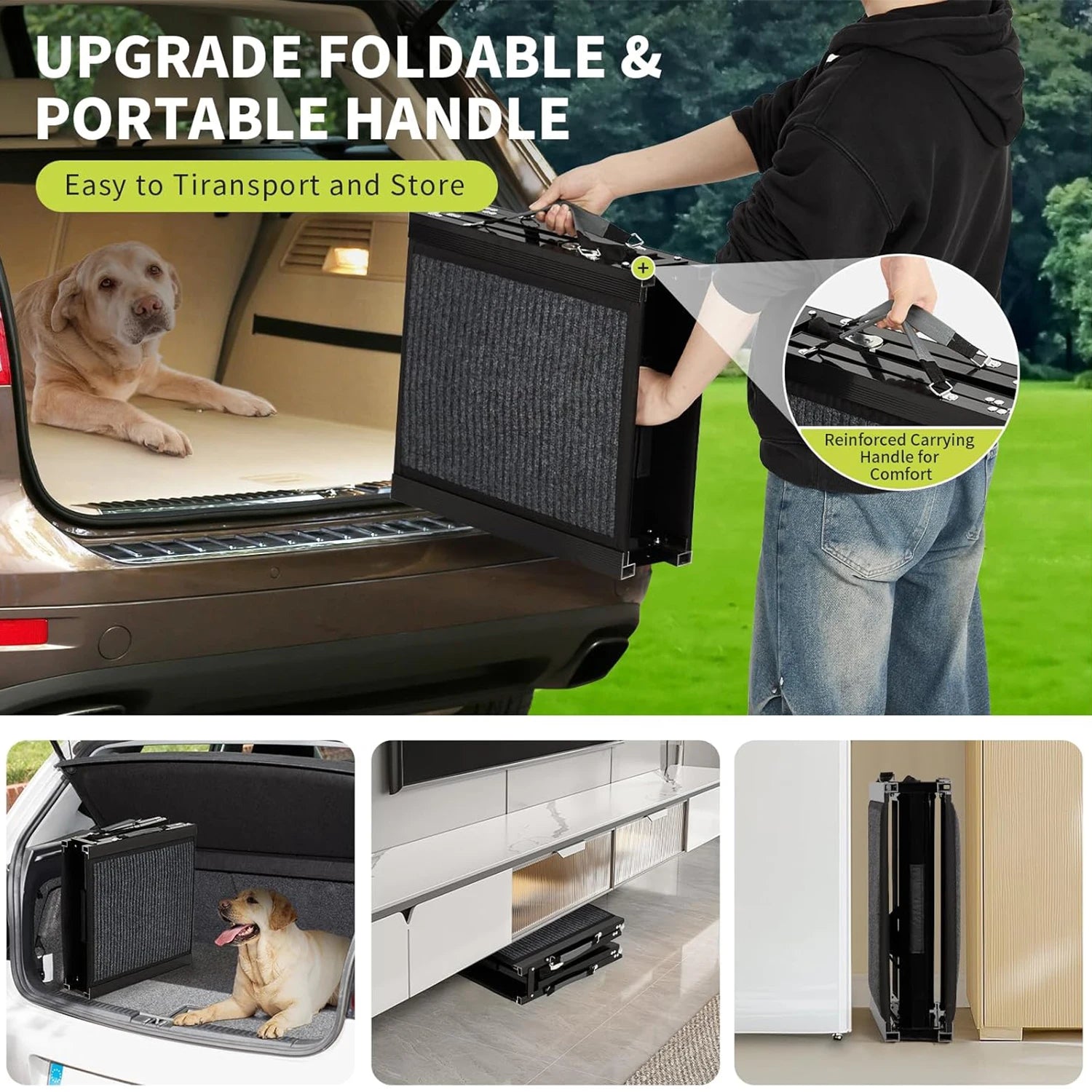 Folding Non-Slip Dog Ramp, Holds 250 LBS