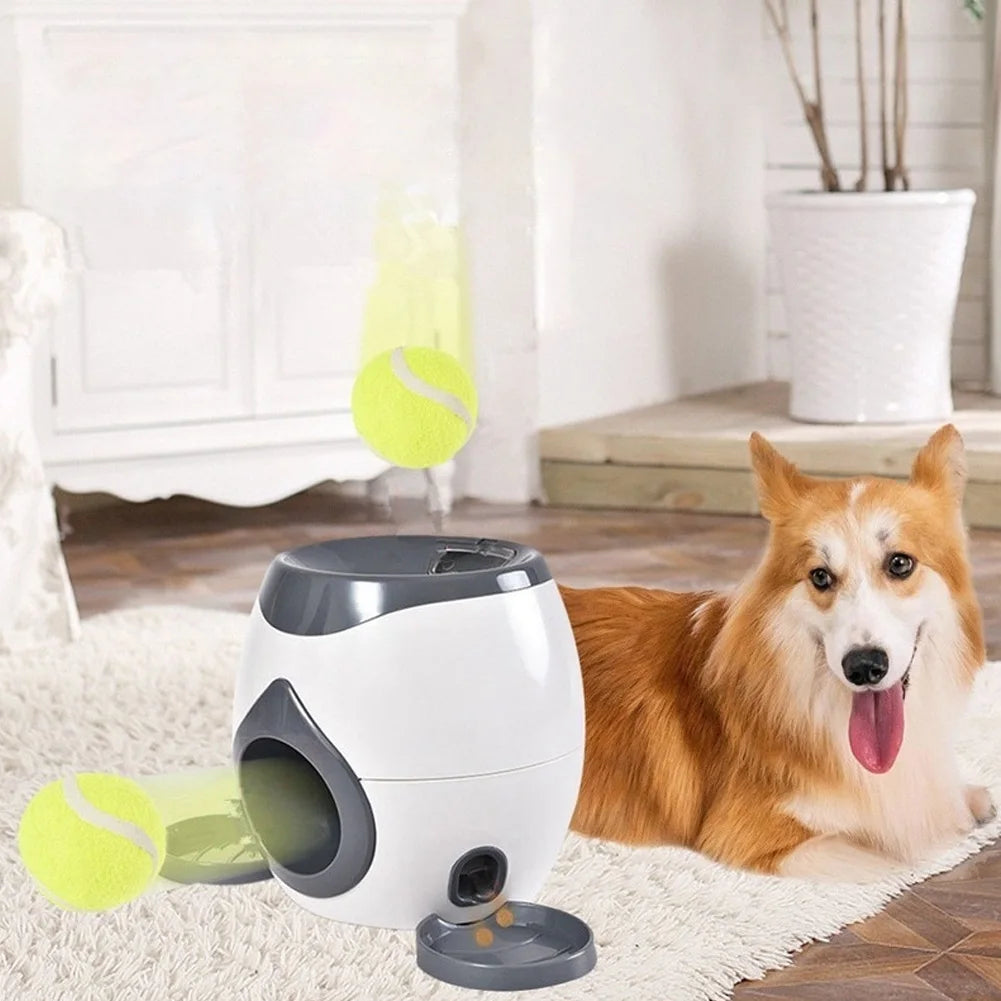 Tennis Ball Launcher with Dog Food Reward
