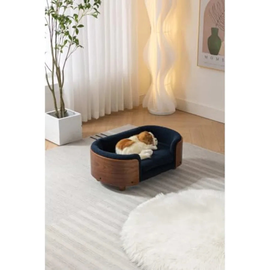 Elegant Modern Walnut Pet Bed