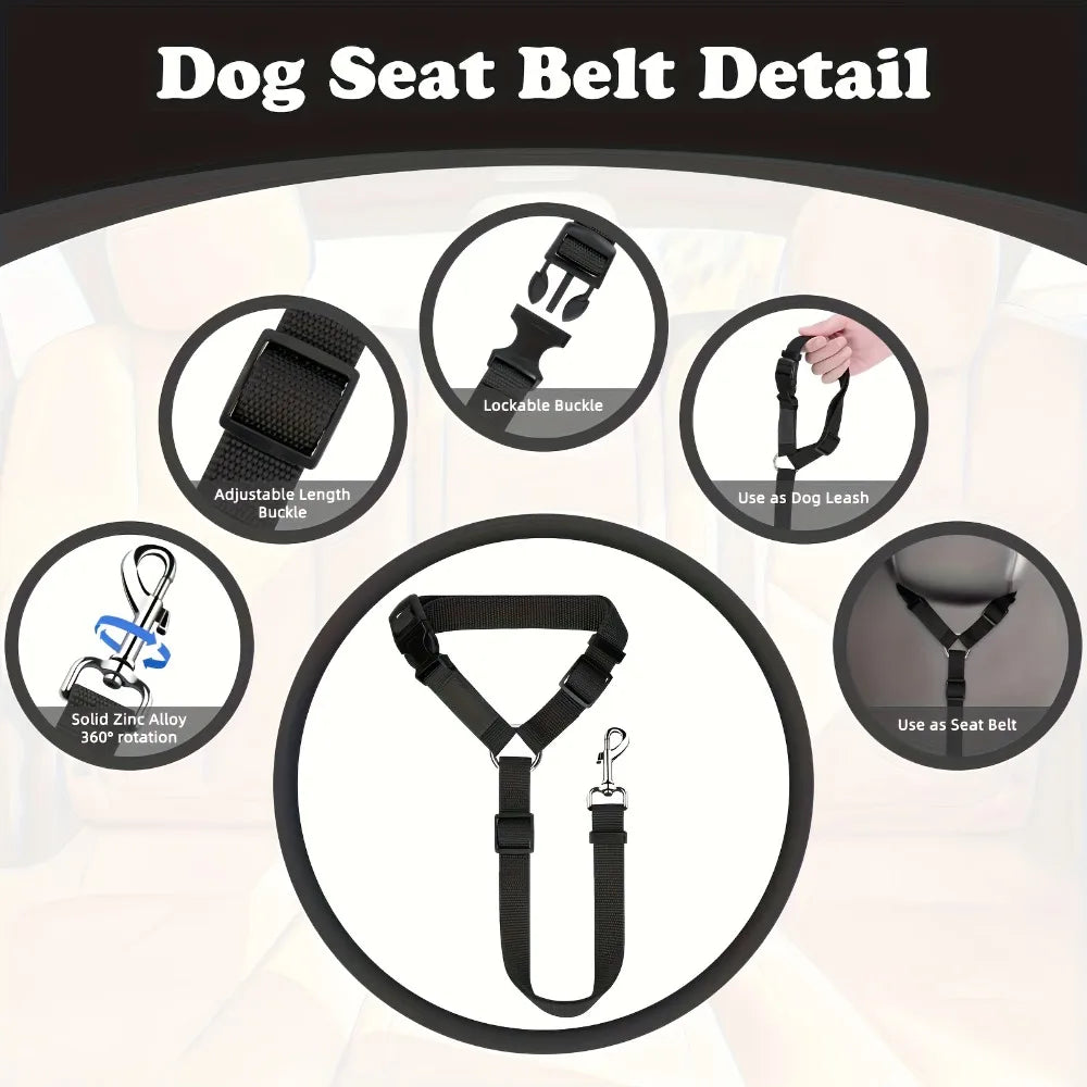 2 Pcs Dog Car Seat Belt Harness