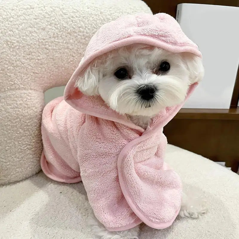 Soft Super Absorbent Pet Bathrobe With Hood