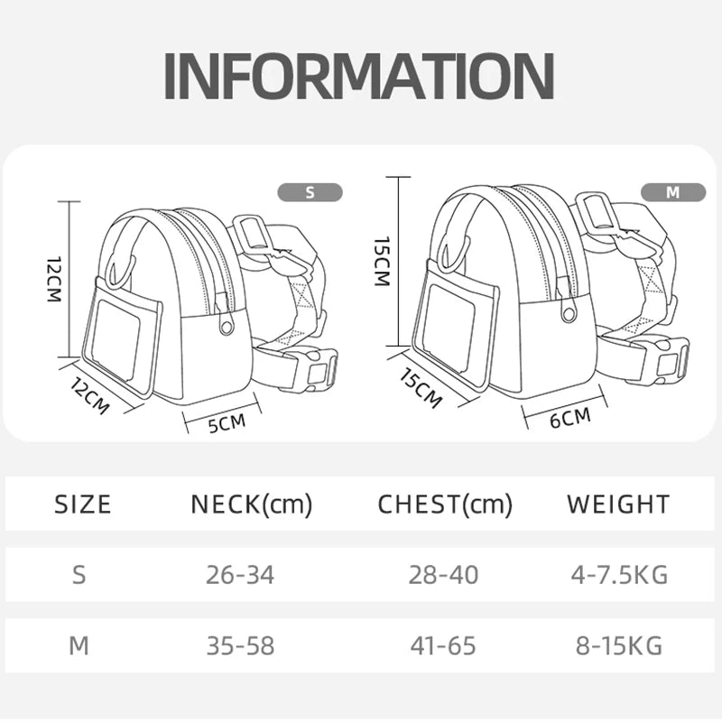 Waterproof Pet Backpack, Harness, and Leash