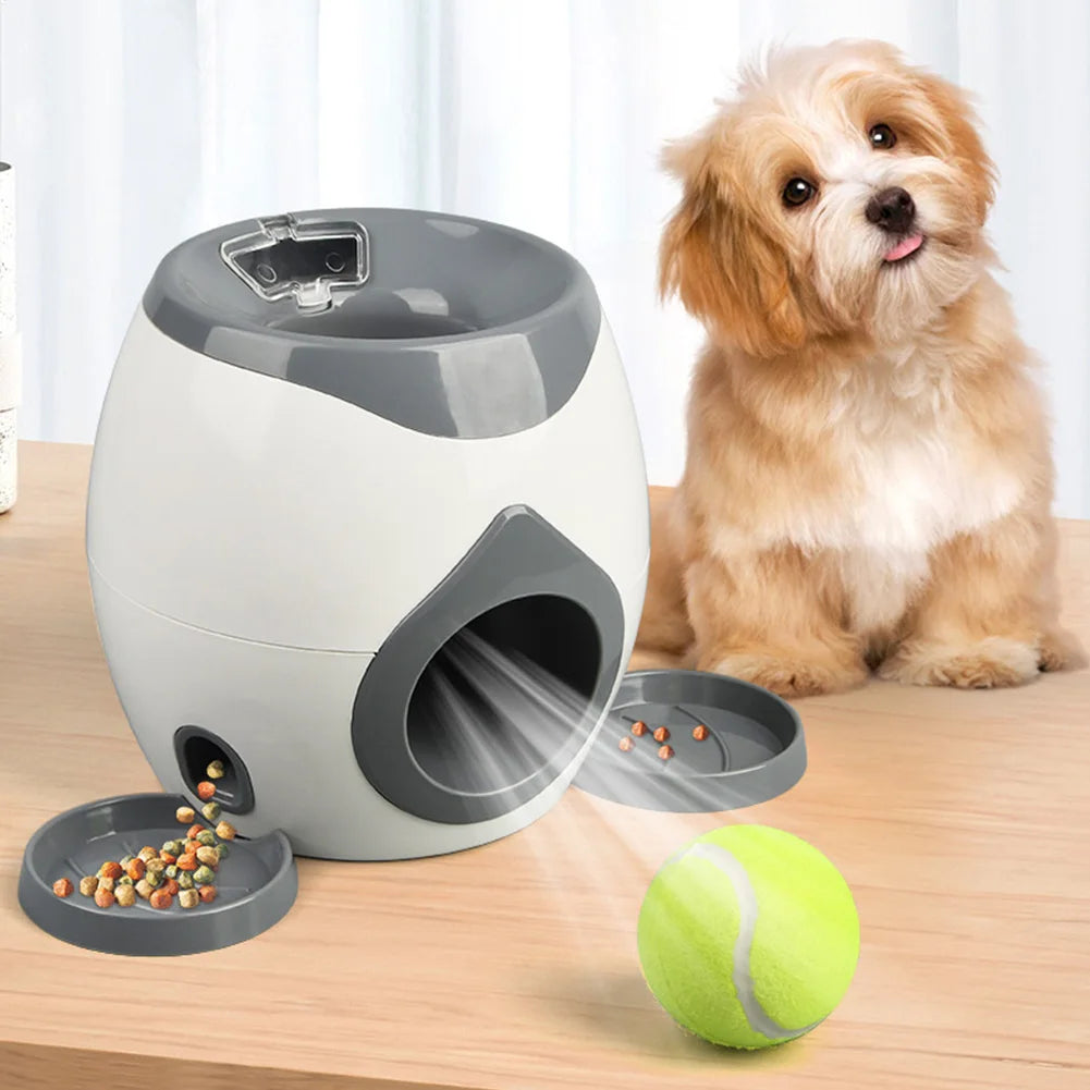 Tennis Ball Launcher with Dog Food Reward