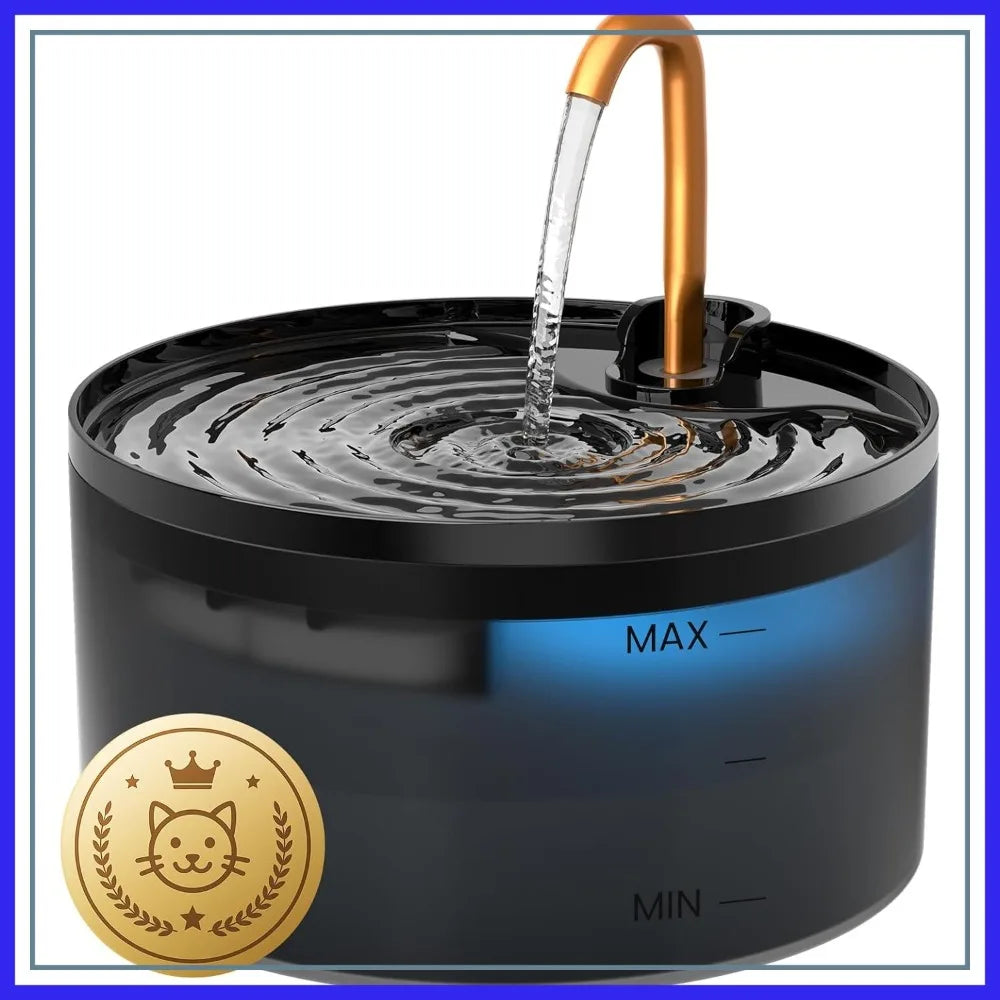 Black and Brass Automatic Pet Water Fountain