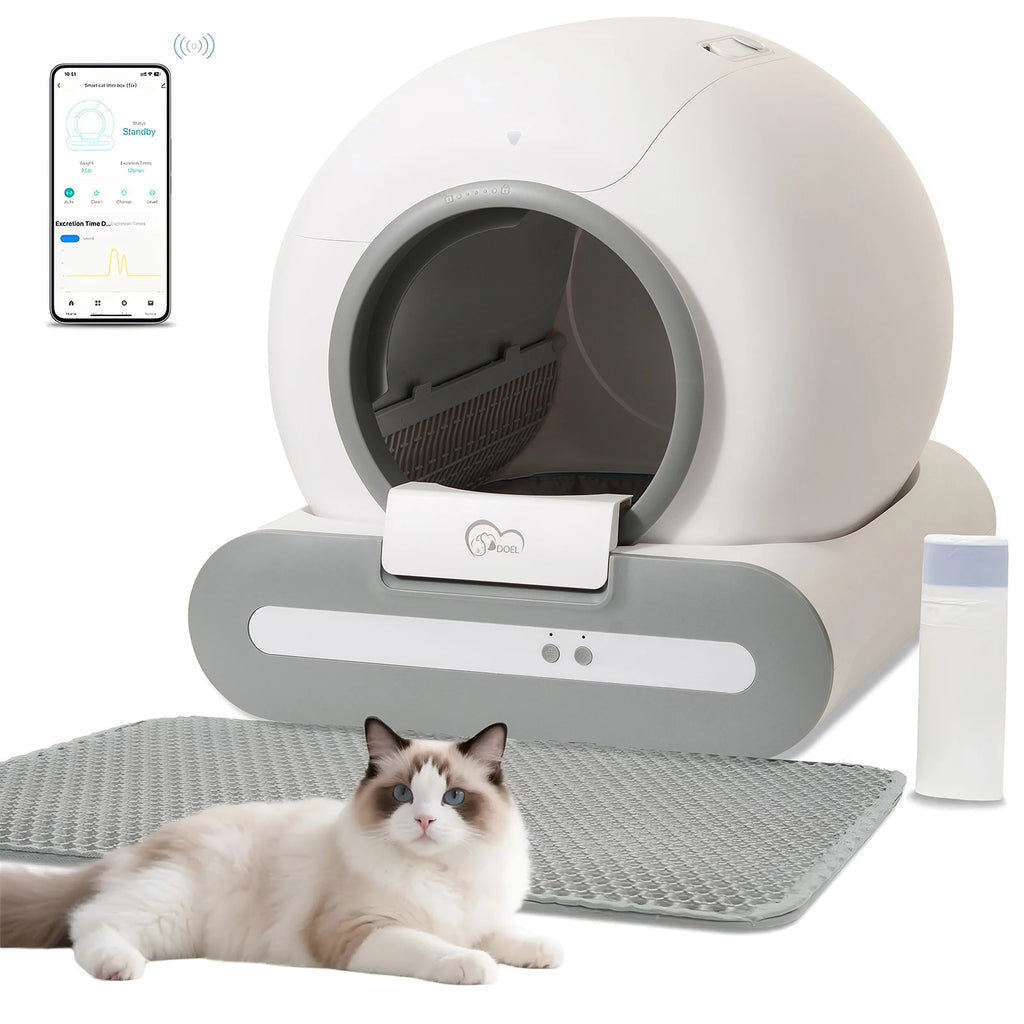 Self-Cleaning Cat Litter Box with App Control