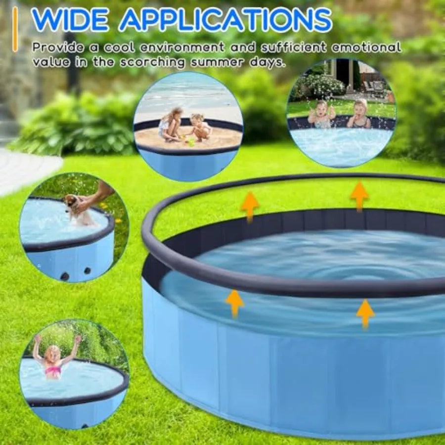 Giant Foldable Non-Slip Dog Pool with Sprinkler