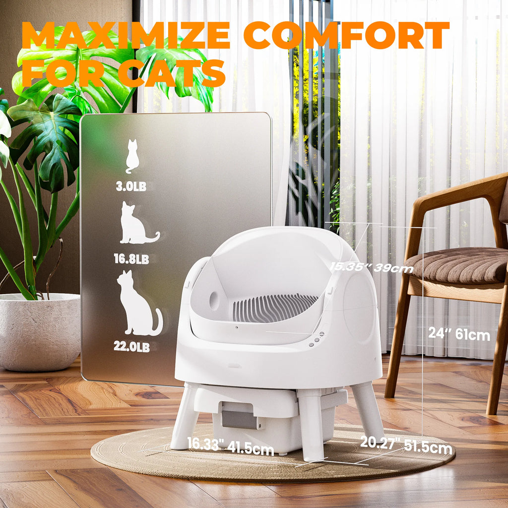 Open-Top Self Cleaning Cat Litter Box