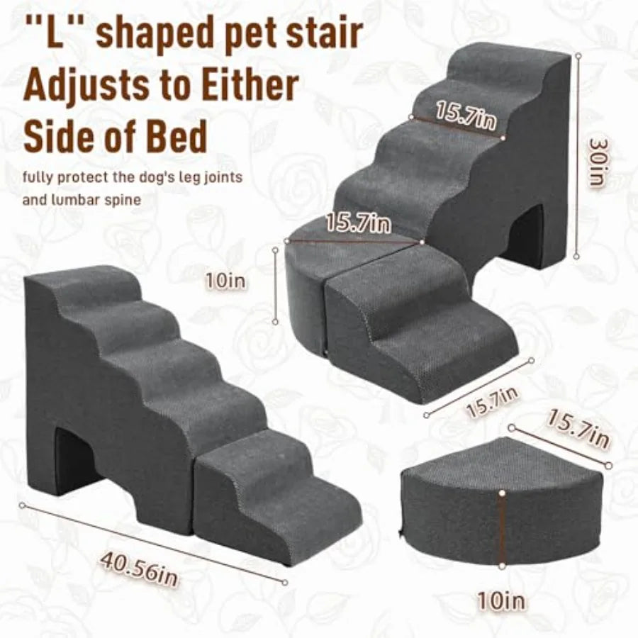 Stable Dog Stairs for High Beds