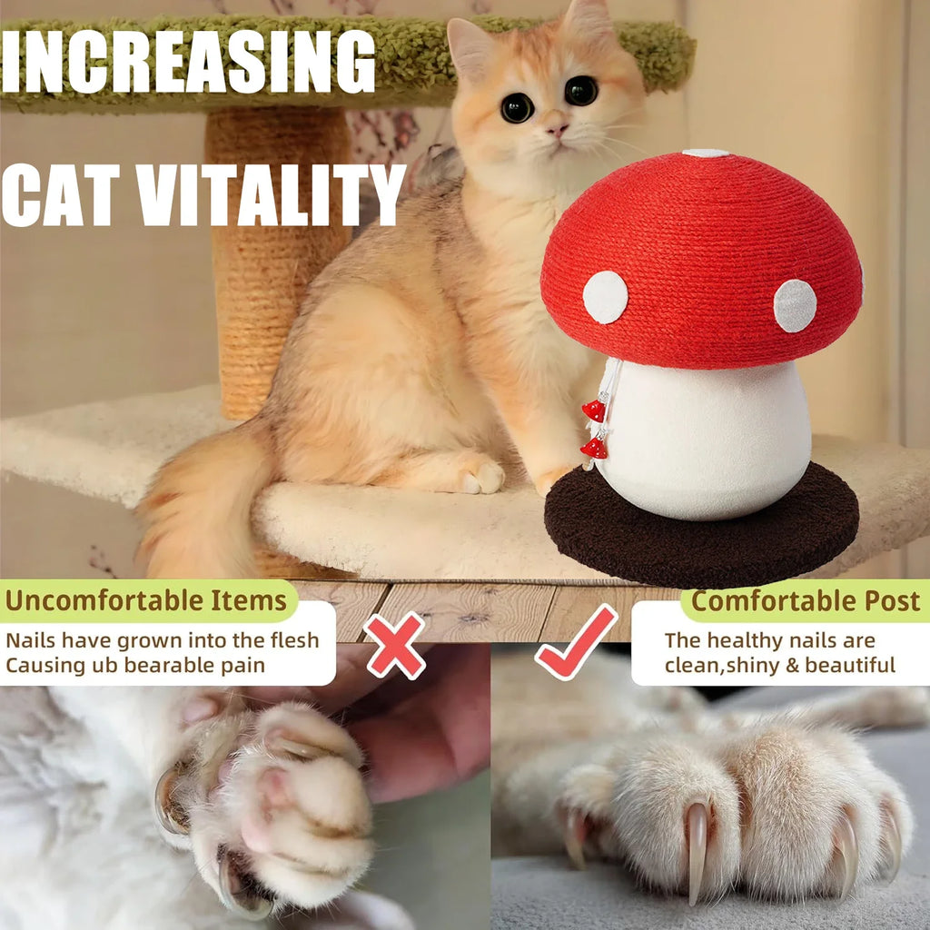 Mushroom-Shaped Sisal Cat Scratching Post
