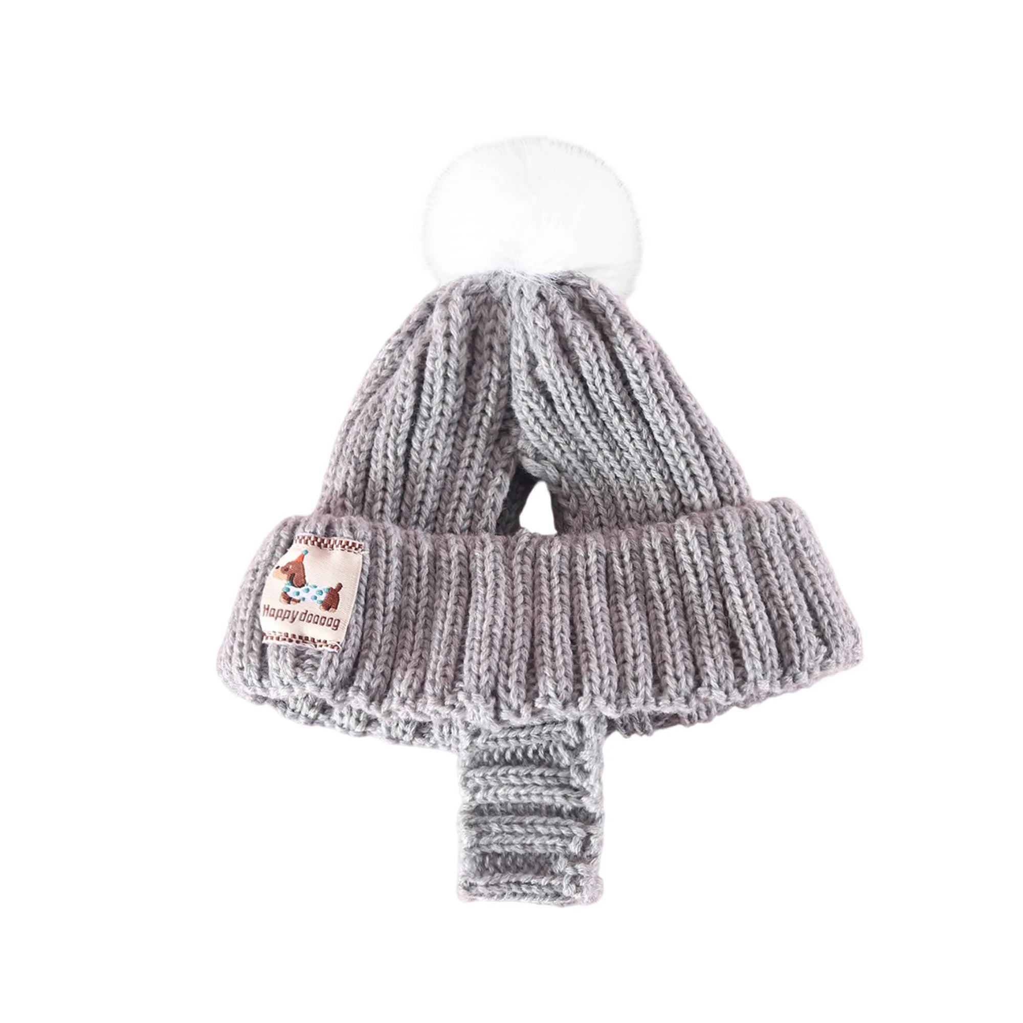 Warm Winter Pet Beanie with Pom Pom