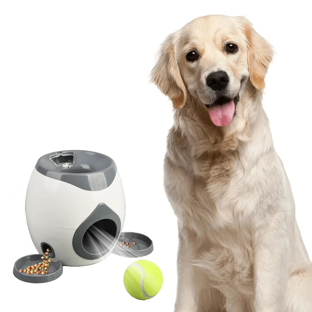Tennis Ball Launcher with Dog Food Reward