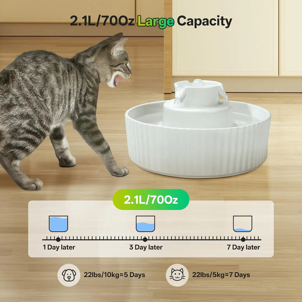 Ceramic Cat Water Fountain