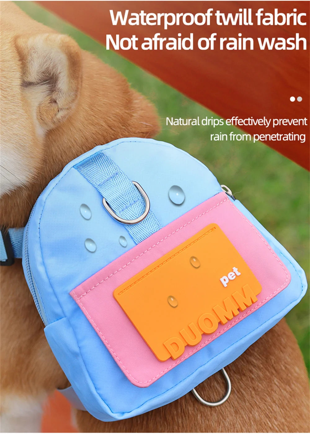 Waterproof Pet Backpack, Harness, and Leash