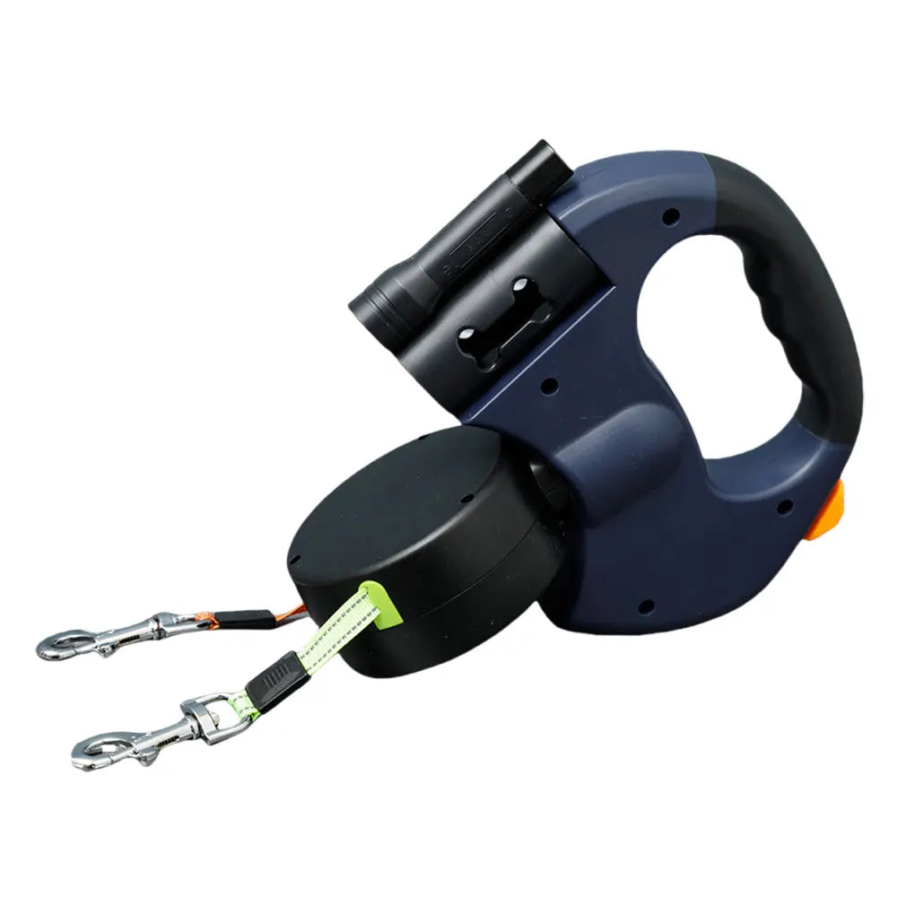 Dual Retractable Pet Leash with Flashlight