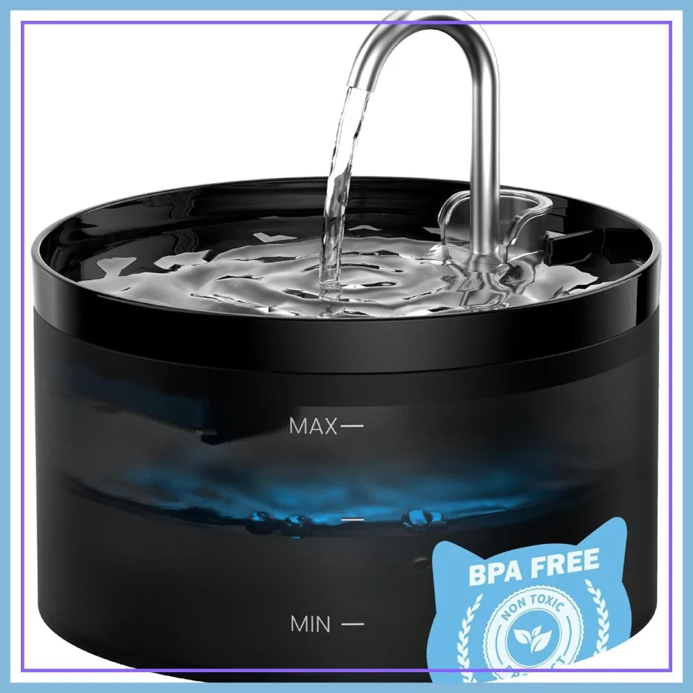Lighted Black Pet Water Fountain