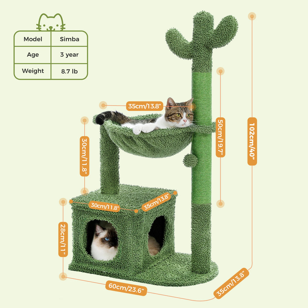 Cactus Cat Tree with Scratching Post (3 Options)