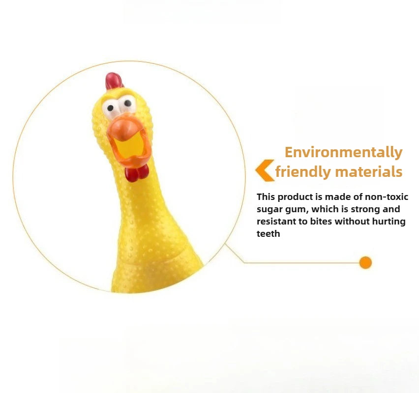 Squeaky Screaming Chicken Dog Toy