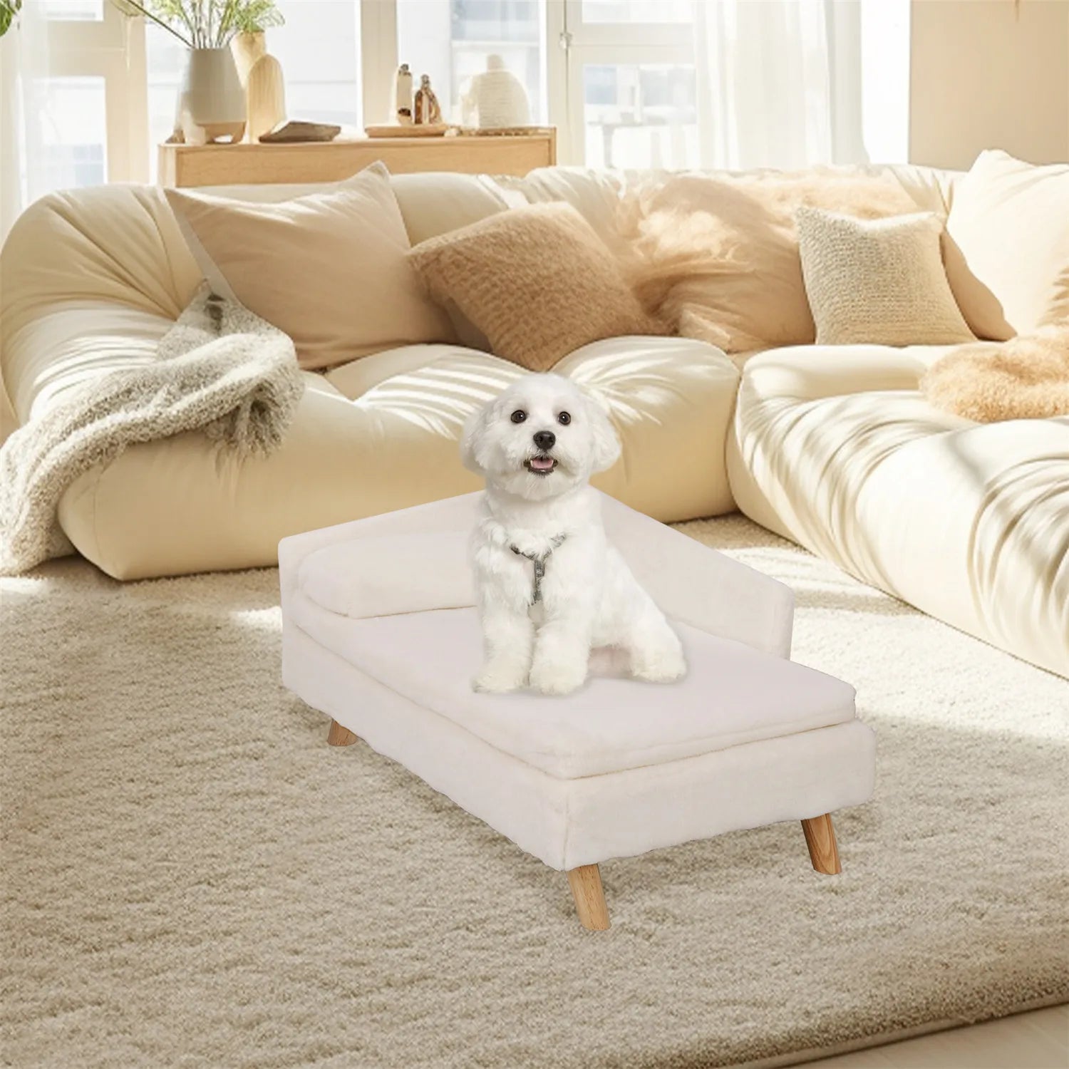 Elevated Waterproof Plush Pet Sofa Bed