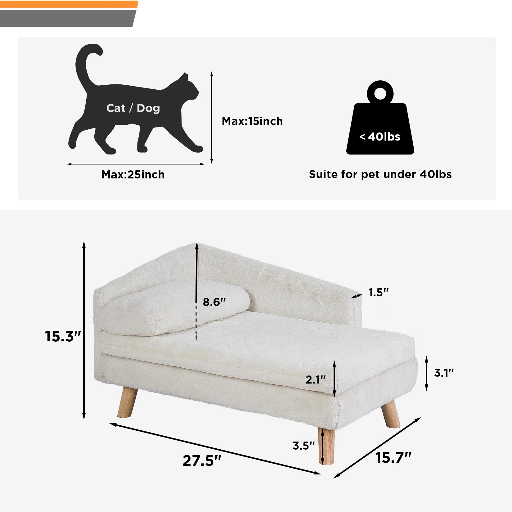 Classy Modern Waterproof Pet Sofa Bed