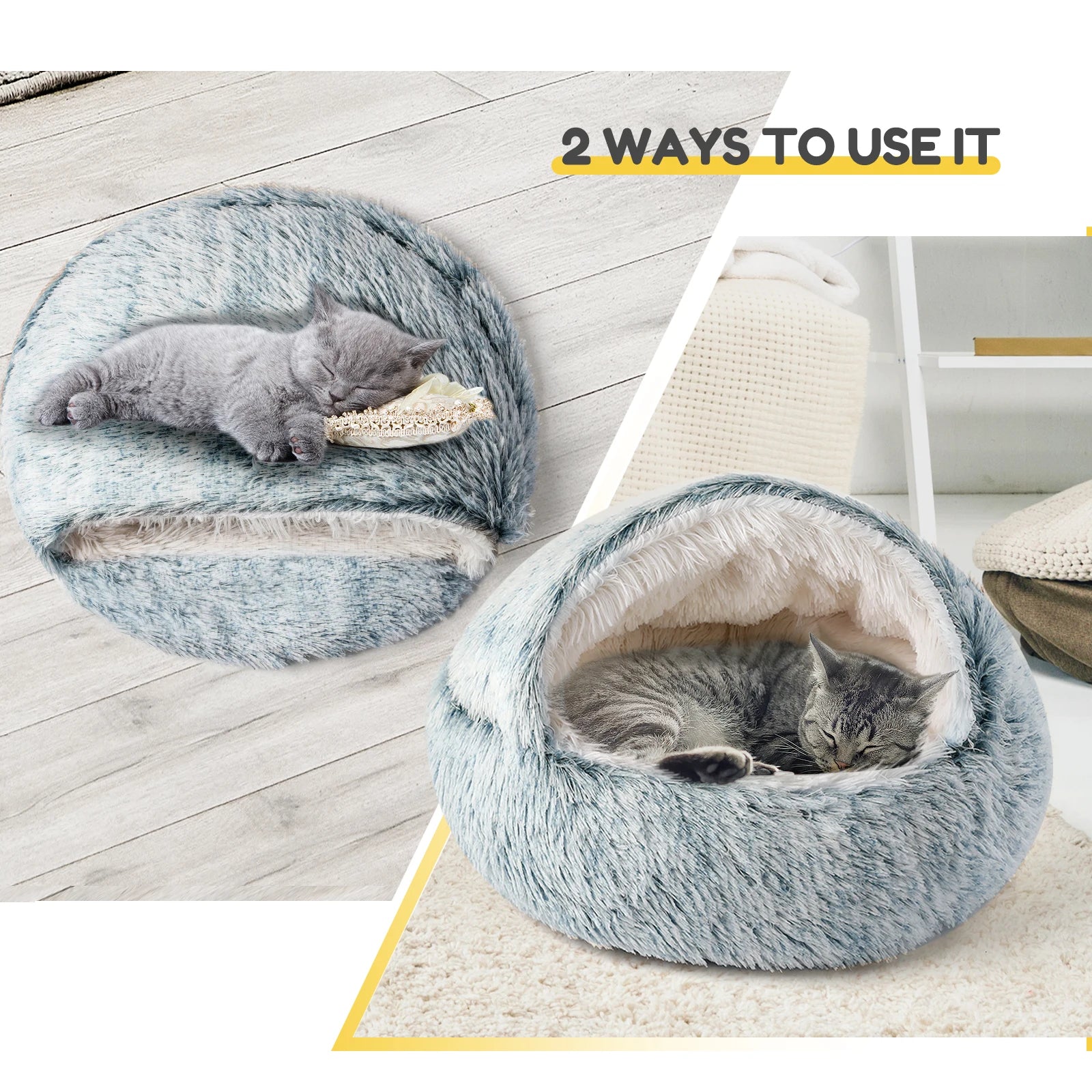 Soft Comfortable Semi-Enclosed Cat Bed