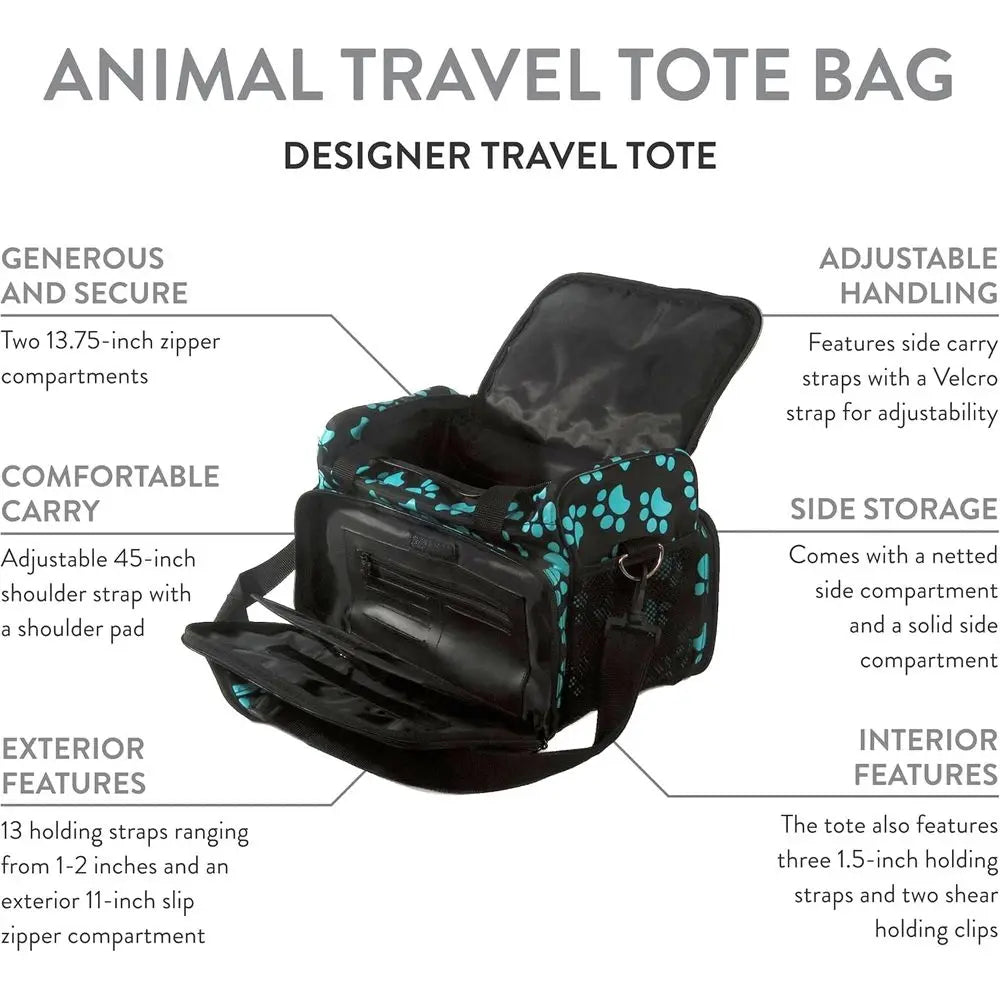 Paw Print Pet Travel Tote Bag