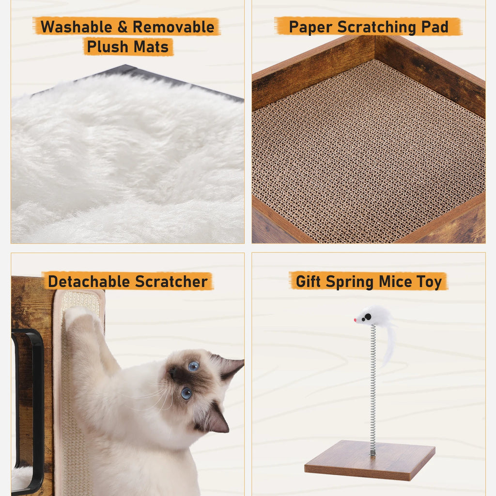 Modern Wood Cat Condo House