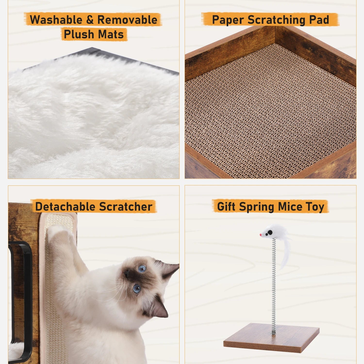 Modern Wood Cat Condo House
