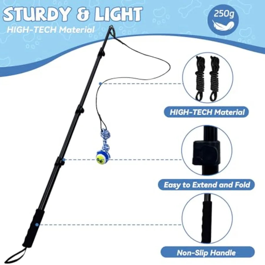 Interactive Adjustable Dog Flirt Pole Toy Set