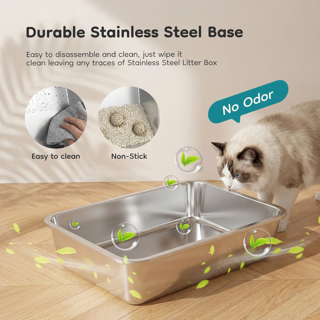 Extra Large Stainless Steel Cat Litter Box