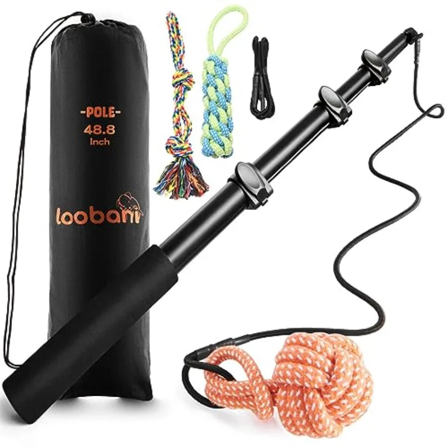 Dog Flirt Pole Toy with Fun Attachments