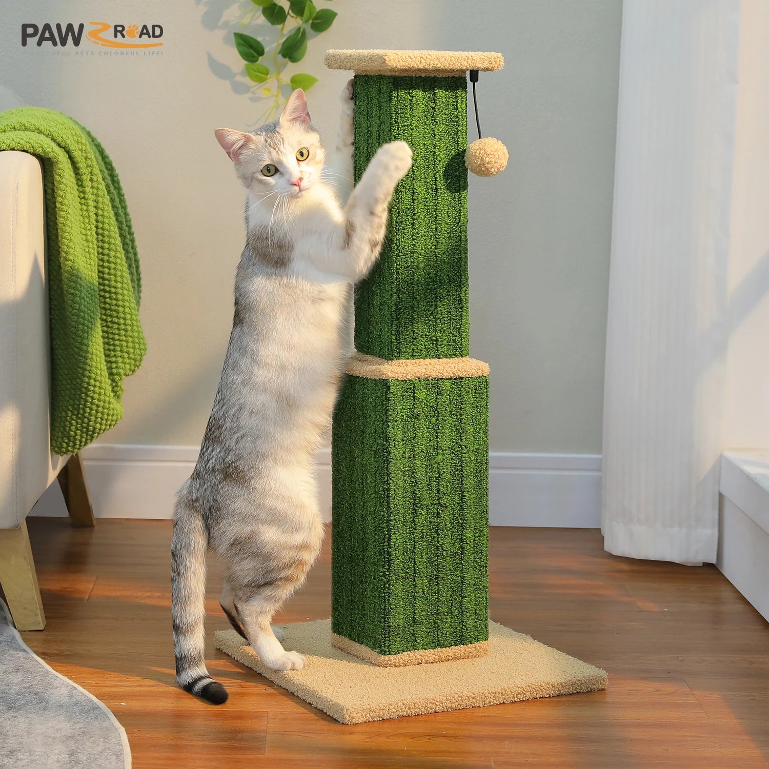 Tall Cat Scratching Post with Ball