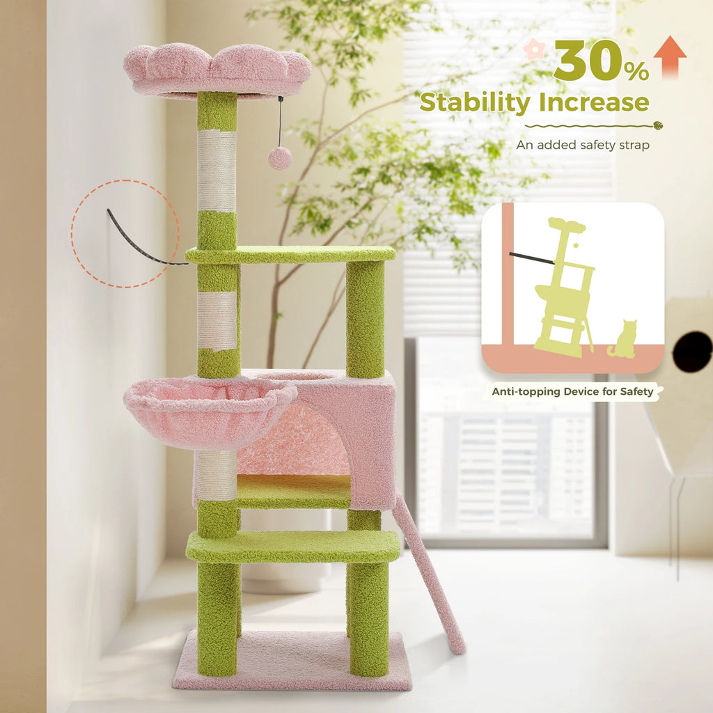 Flower Cat Tree with Sisal Scratching Pad