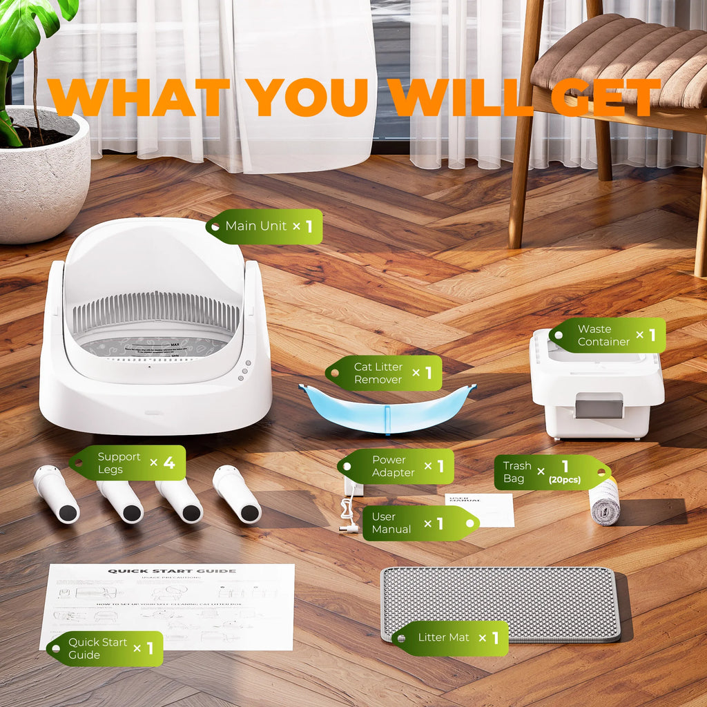 Open-Top Self Cleaning Cat Litter Box