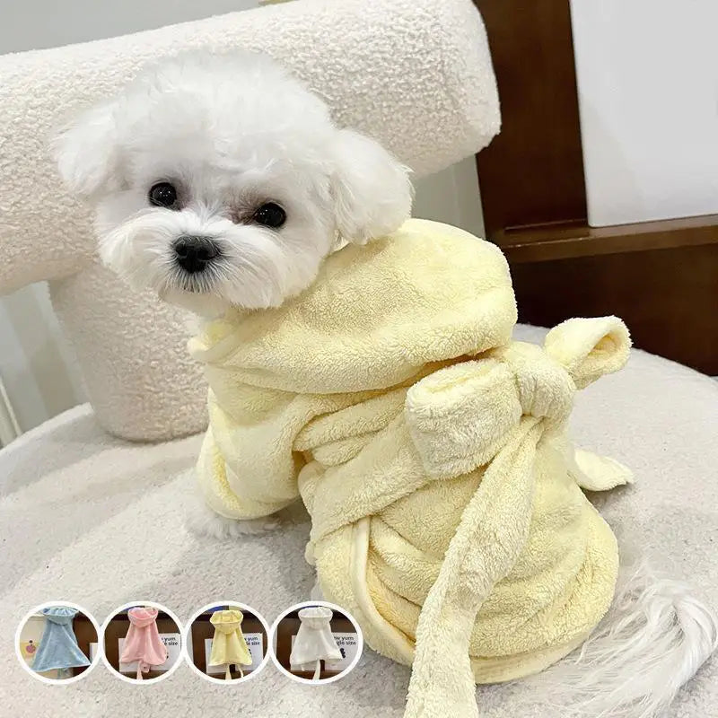 Soft Super Absorbent Pet Bathrobe With Hood